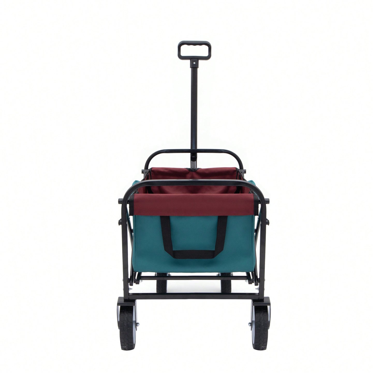 Collapsible Foldable Utility Wagon Cart With Strapping System For Beach Camping Shopping Gardening Fishing Supports 225lbs All-Terrain Wheels Black