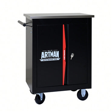 Multi-Functional Double-Door Clapboard Tool Cart In Black And Red