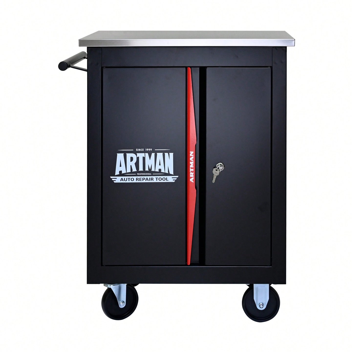 Multi-Functional Double-Door Clapboard Tool Cart In Black And Red