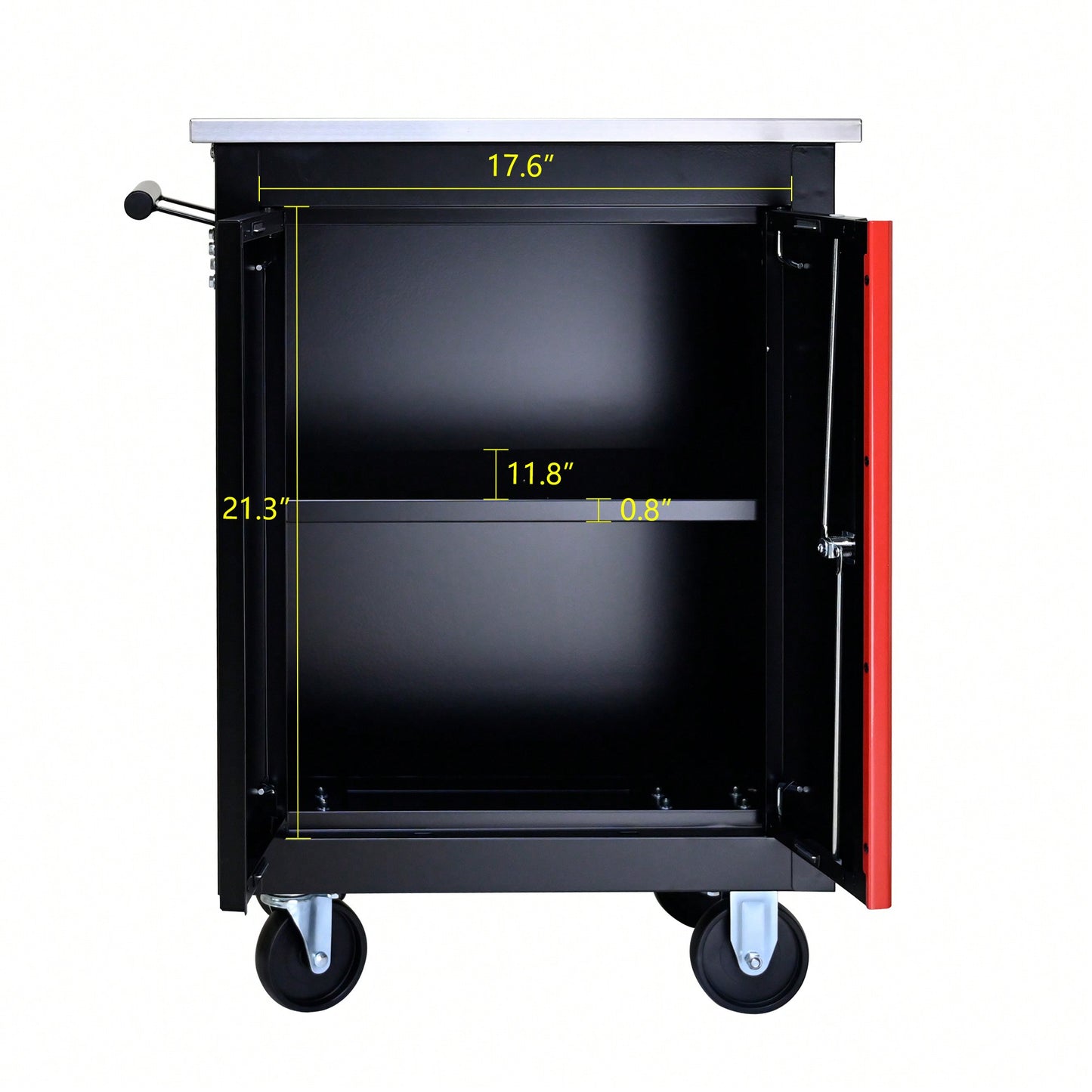 Multi-Functional Double-Door Clapboard Tool Cart In Black And Red