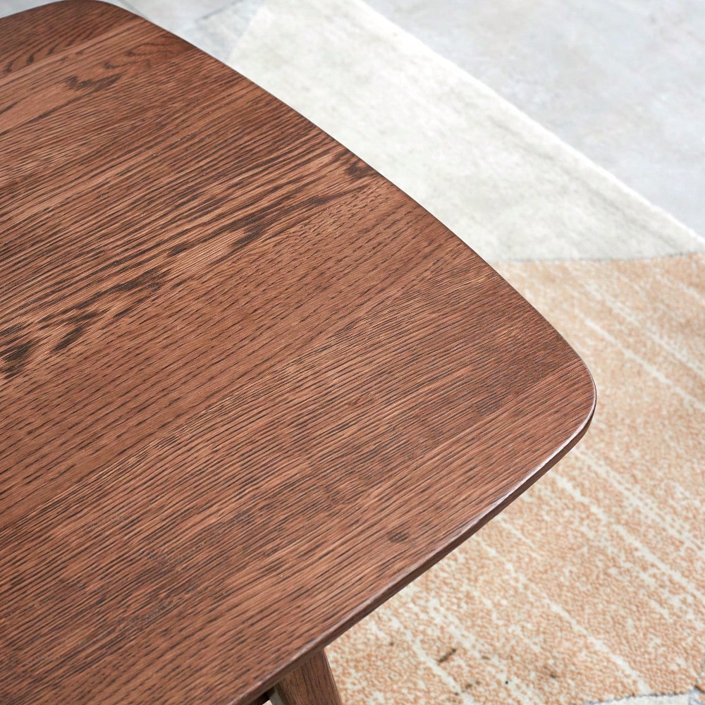 Solid Oak Wood Coffee Table With Storage Shelf 120cm Wide Low Desk For Home Office Walnut Finish Easy Assembly