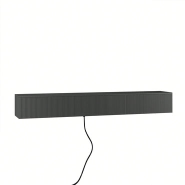 Modern Floating TV Stand With 16 Color LED Lights For 55 To 65 Inch TVs, Wall Mounted Entertainment Center In Black