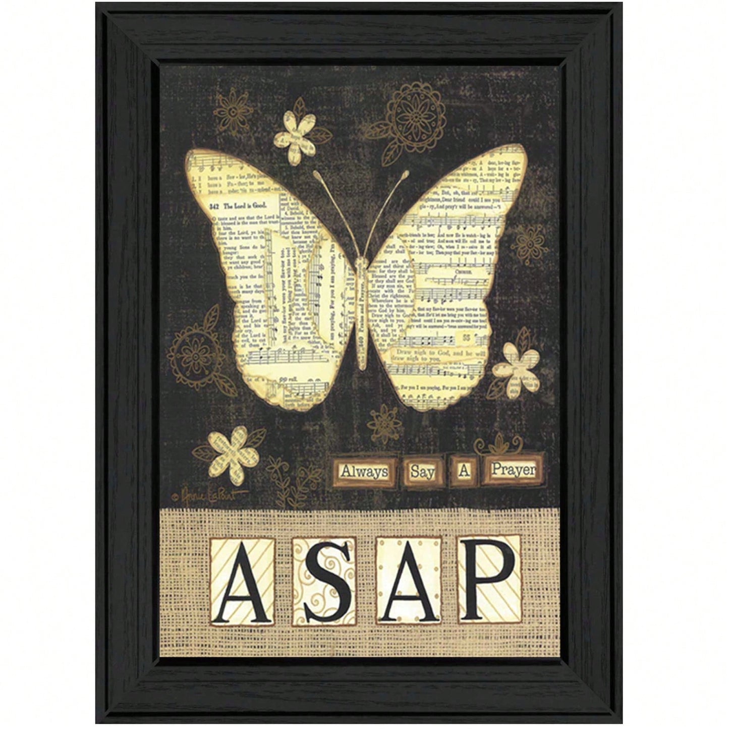 Inspirational Prayer Wall Art Framed Poster With Black Frame Ready To Hang