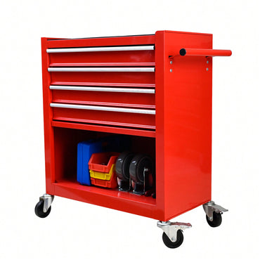 Multifunctional Tool Cart With 4 Drawers And Wheels In Blue For Easy Storage And Mobility