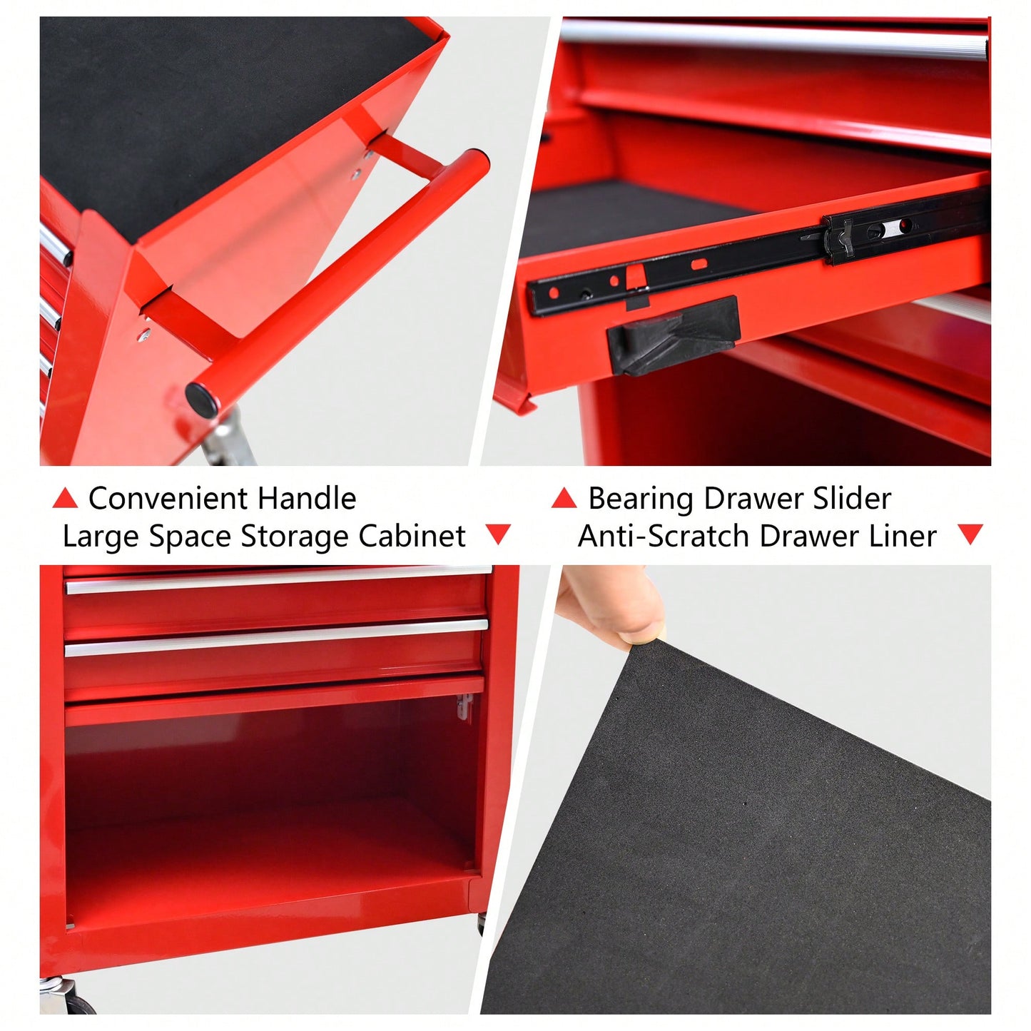 Multifunctional Tool Cart With 4 Drawers And Wheels In Blue For Easy Storage And Mobility