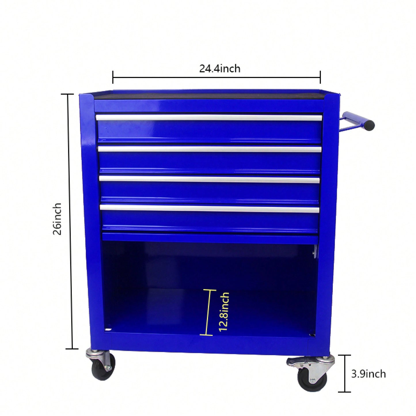 Multifunctional Tool Cart With 4 Drawers And Wheels In Blue For Easy Storage And Mobility