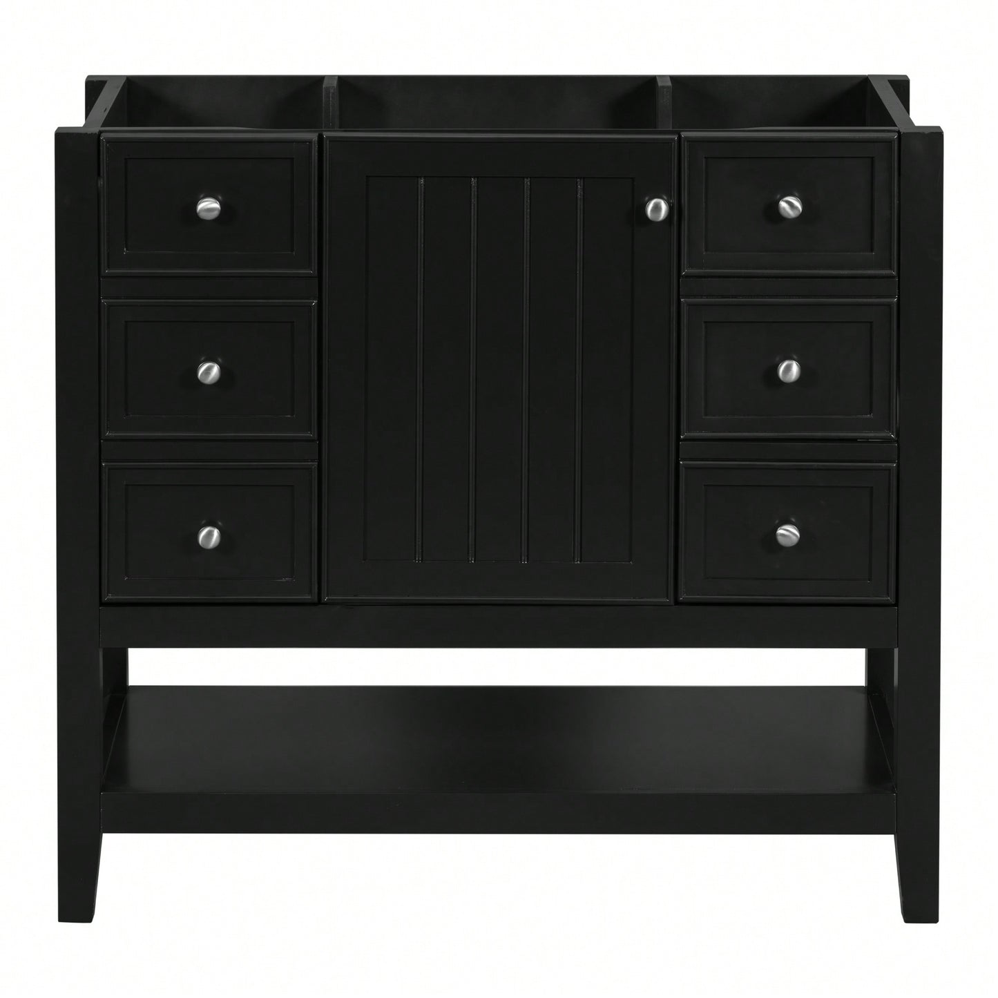36 Inch Blue Bathroom Vanity Cabinet Base With One Cabinet And Three Drawers