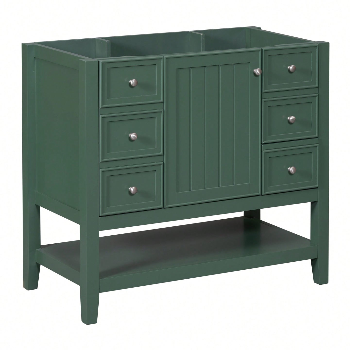 36 Inch Blue Bathroom Vanity Cabinet Base With One Cabinet And Three Drawers