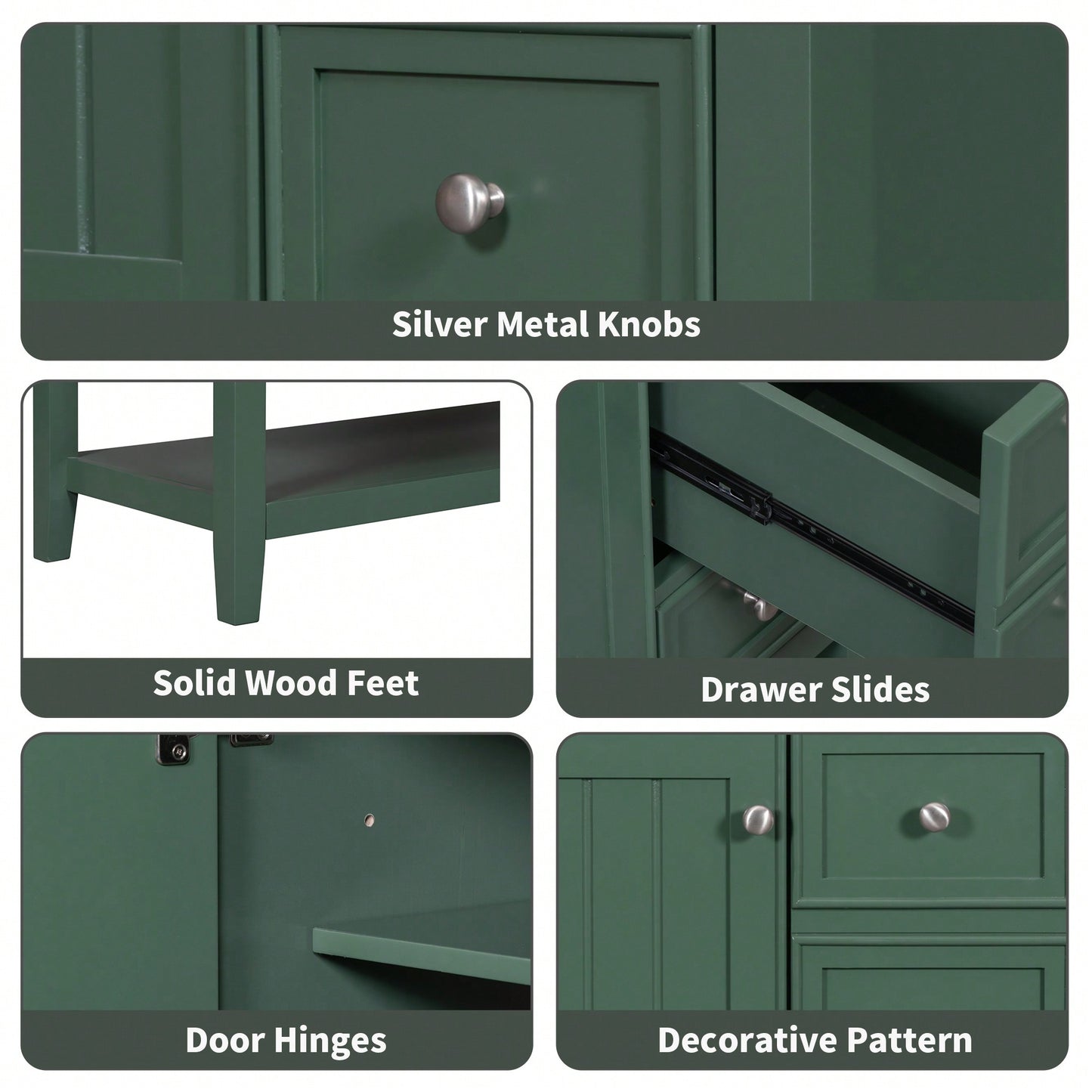 36 Inch Blue Bathroom Vanity Cabinet Base With One Cabinet And Three Drawers