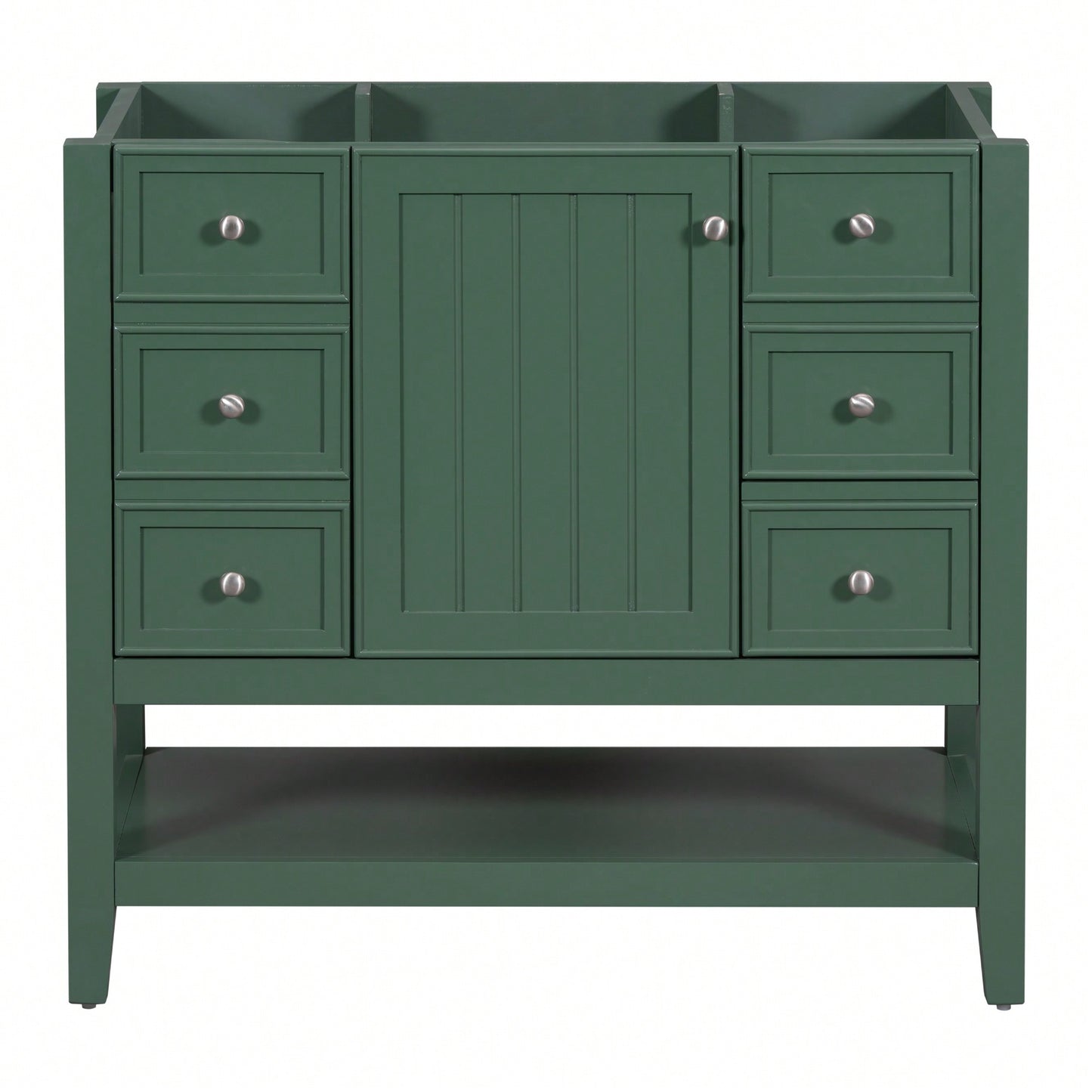 36 Inch Blue Bathroom Vanity Cabinet Base With One Cabinet And Three Drawers