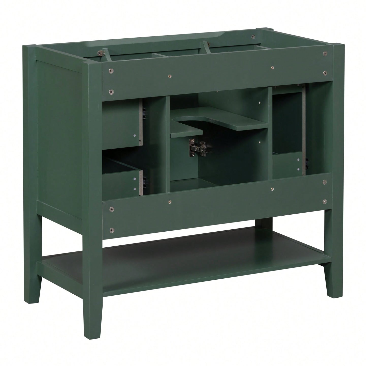 36 Inch Blue Bathroom Vanity Cabinet Base With One Cabinet And Three Drawers