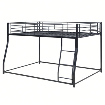 Full XL Over Queen Metal Bunk Bed In Black Finish For Space-Saving Sleeping Solution