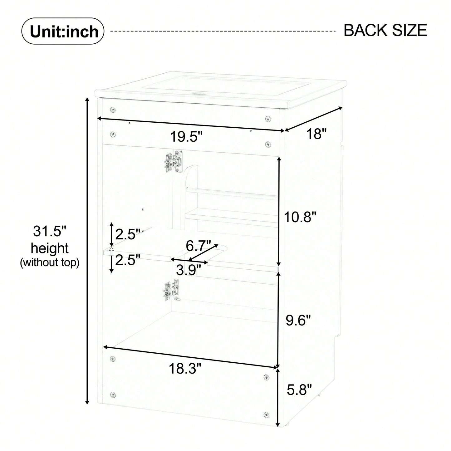 Compact Black Bathroom Vanity With Sink And Adjustable Storage Shelf
