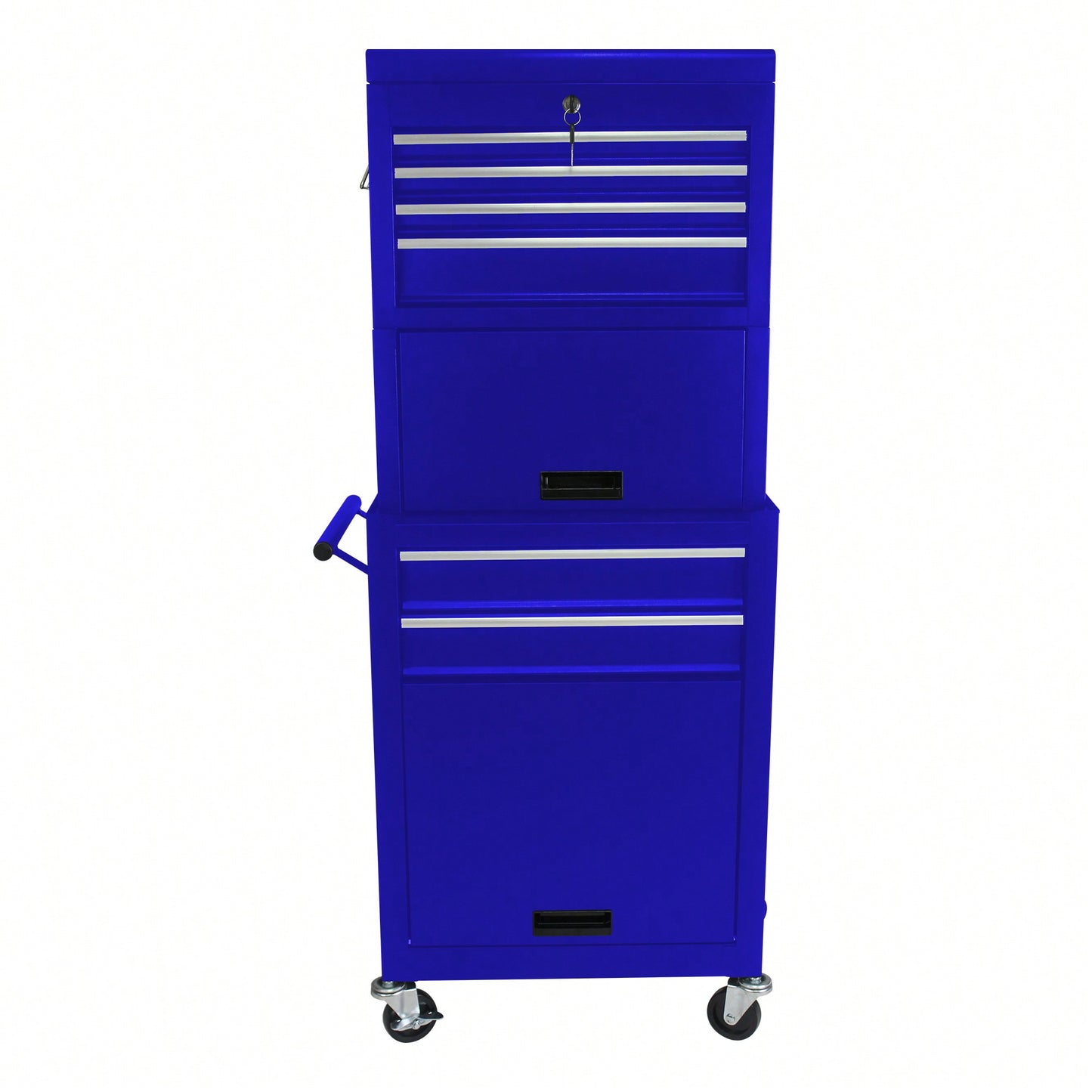 Rolling Tool Chest With 6 Lockable Drawers And Detachable Toolbox For Garage And Workshop Storage - Blue