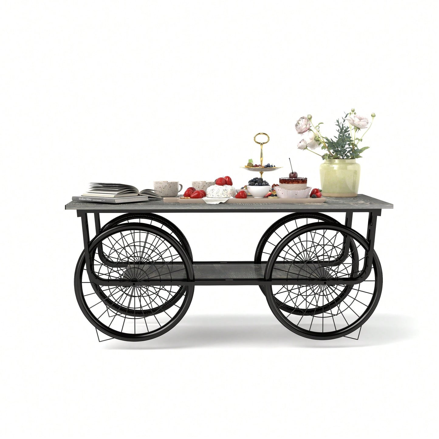 Elegant Rectangular Coffee Table With Sturdy Base - Modern Retro Design For Living Room Decor