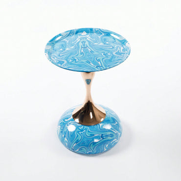 Modern Round Coffee Table With Metal Pedestal - Minimalist Side Table For Small Spaces, Perfect For Living Room Decor And Elegant Drink Serving