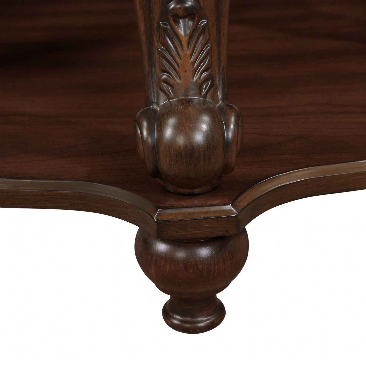 Stylish 42'' Oval Wood Coffee Table For Living Room - 2-Tier Solid Wood Design With Open Storage Shelf, Easy Assembly - Elegant Cherry Finish