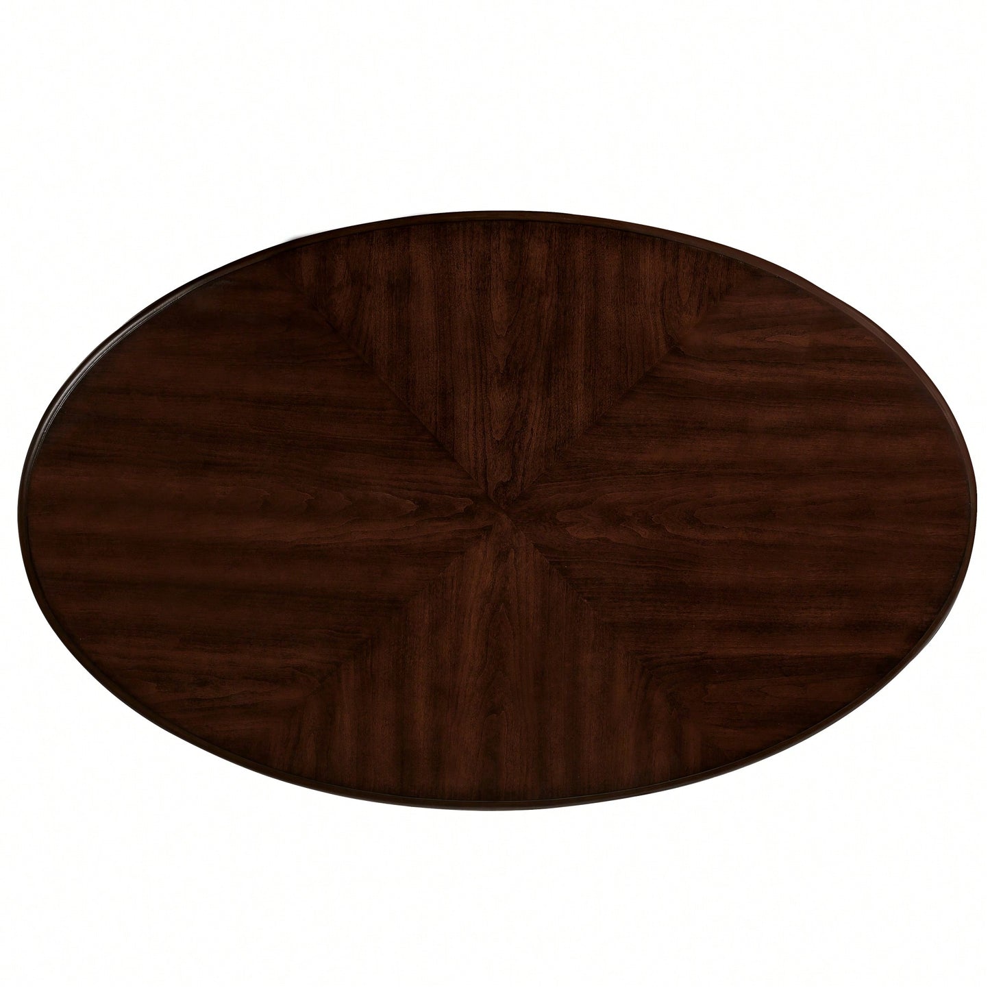 Stylish 42'' Oval Wood Coffee Table For Living Room - 2-Tier Solid Wood Design With Open Storage Shelf, Easy Assembly - Elegant Cherry Finish