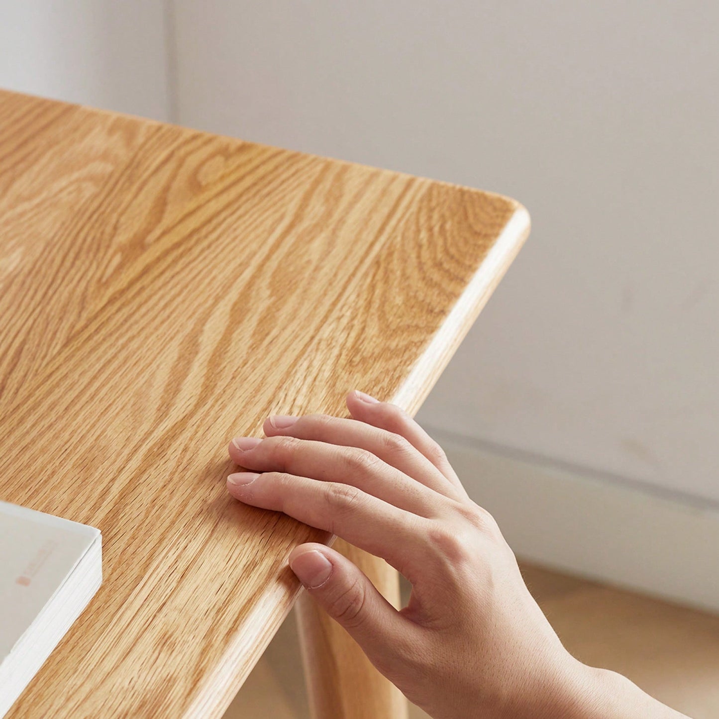Stylish Solid Wood Computer Desk - Natural Oak Finish, Slim Design With Drawer, Ideal For Home Office Or Study, 100 Cm Width, 50 Cm Depth