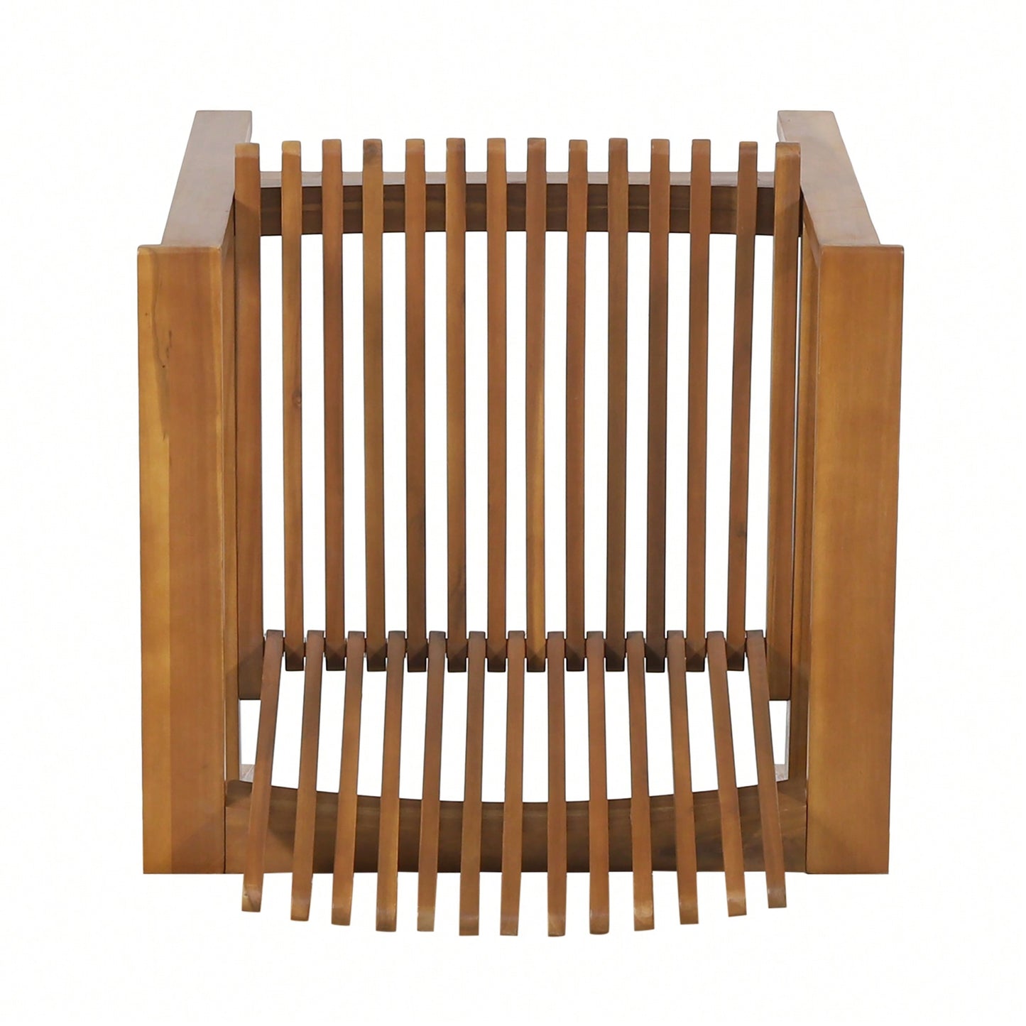 Set Of 2 Outdoor Acacia Wood Slatted Club Chairs With Teak Finish - Stylish Patio Seating, 30D X 28"W X 30.75"H"