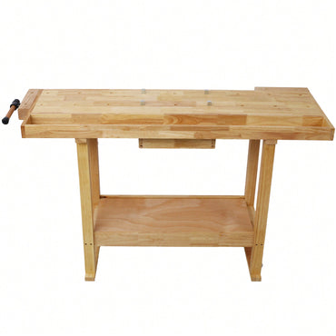 Spacious 55-Inch Wooden Workbench For Garage And Home Workshops - Sturdy And Versatile Workspace Solution
