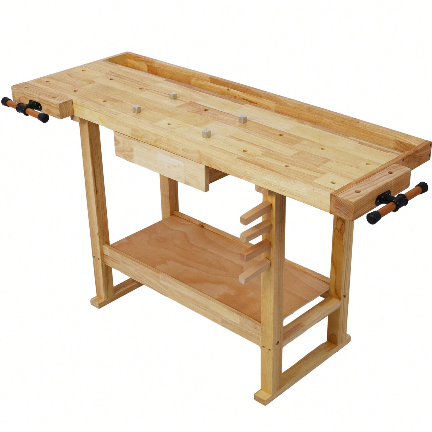 Spacious 55-Inch Wooden Workbench For Garage And Home Workshops - Sturdy And Versatile Workspace Solution