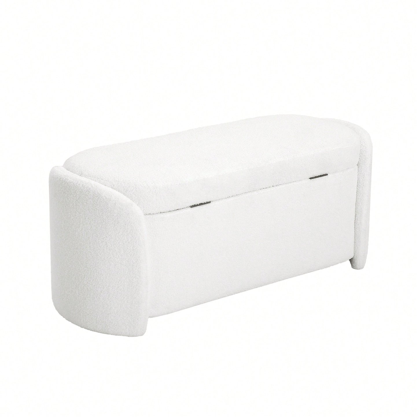 Boucle Storage Ottoman - Stylish Organizer For Home Decor & Functional Seating Beige