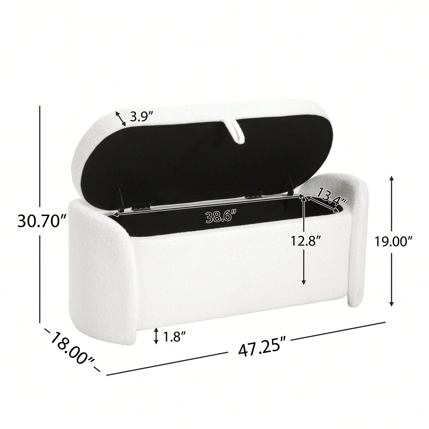 Boucle Storage Ottoman - Stylish Organizer For Home Decor & Functional Seating Beige