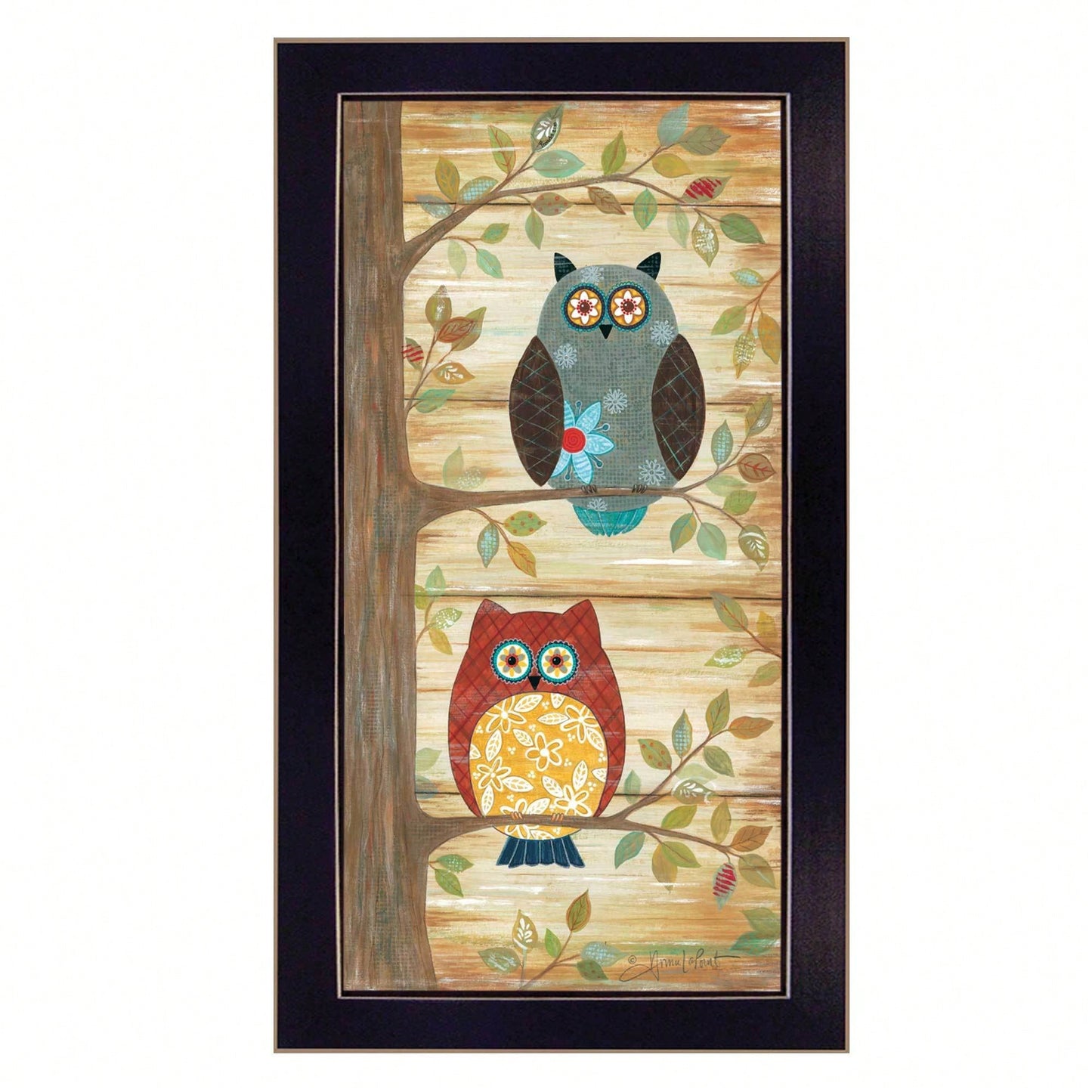 Charming Framed Poster Of Two Owls | Ready To Hang Wall Art In Stylish Black Frame