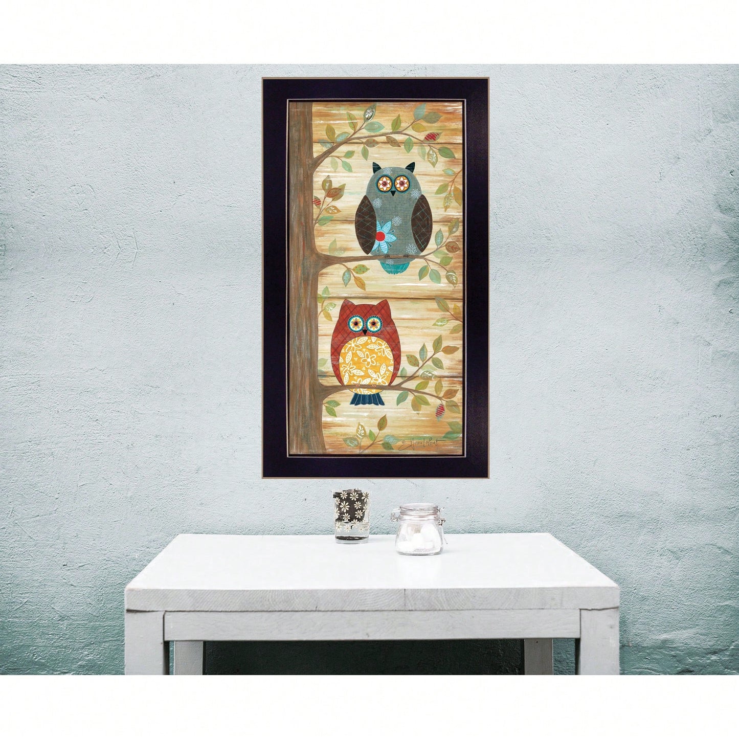 Charming Framed Poster Of Two Owls | Ready To Hang Wall Art In Stylish Black Frame