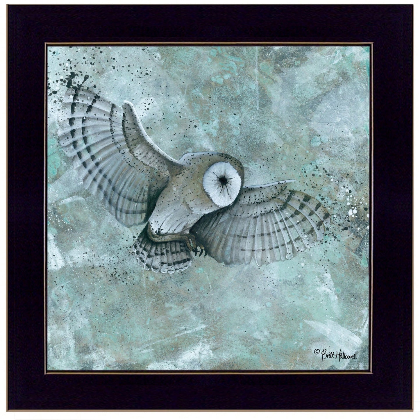 Charming Ready-To-Hang Framed Owl Art Print In Elegant Black Frame - Perfect For Home Decor