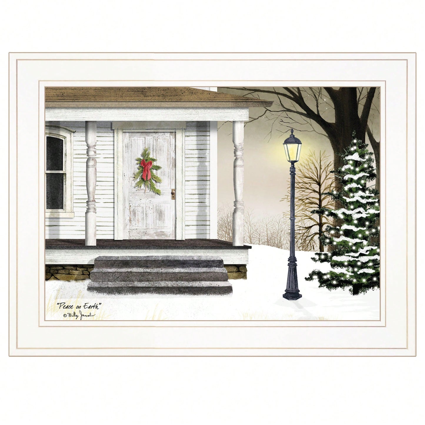 Framed Wall Art: Peaceful Landscape Print Ready To Hang In Elegant White Frame