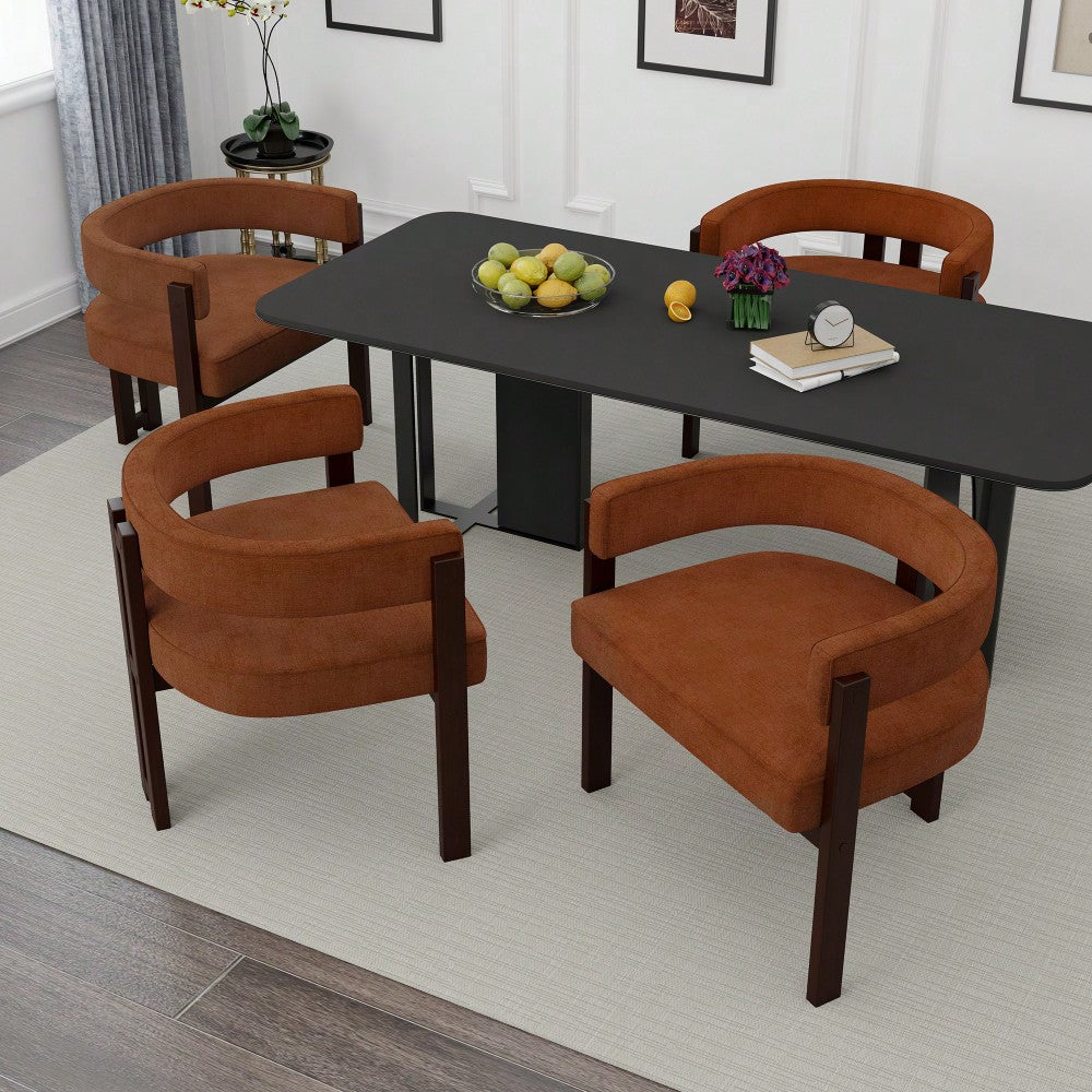 Set Of 2 Contemporary Teddy Upholstered Accent Chair With Open Back And Three Legs - Stylish Barrel Dining Chair For Living Room, Bedroom, Or Dining Room In Beige