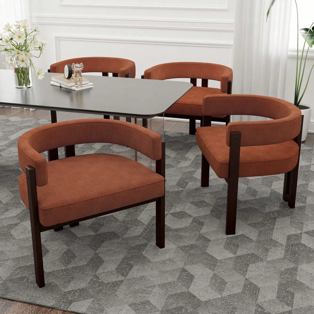 Set Of 2 Contemporary Teddy Upholstered Accent Chair With Open Back And Three Legs - Stylish Barrel Dining Chair For Living Room, Bedroom, Or Dining Room In Beige