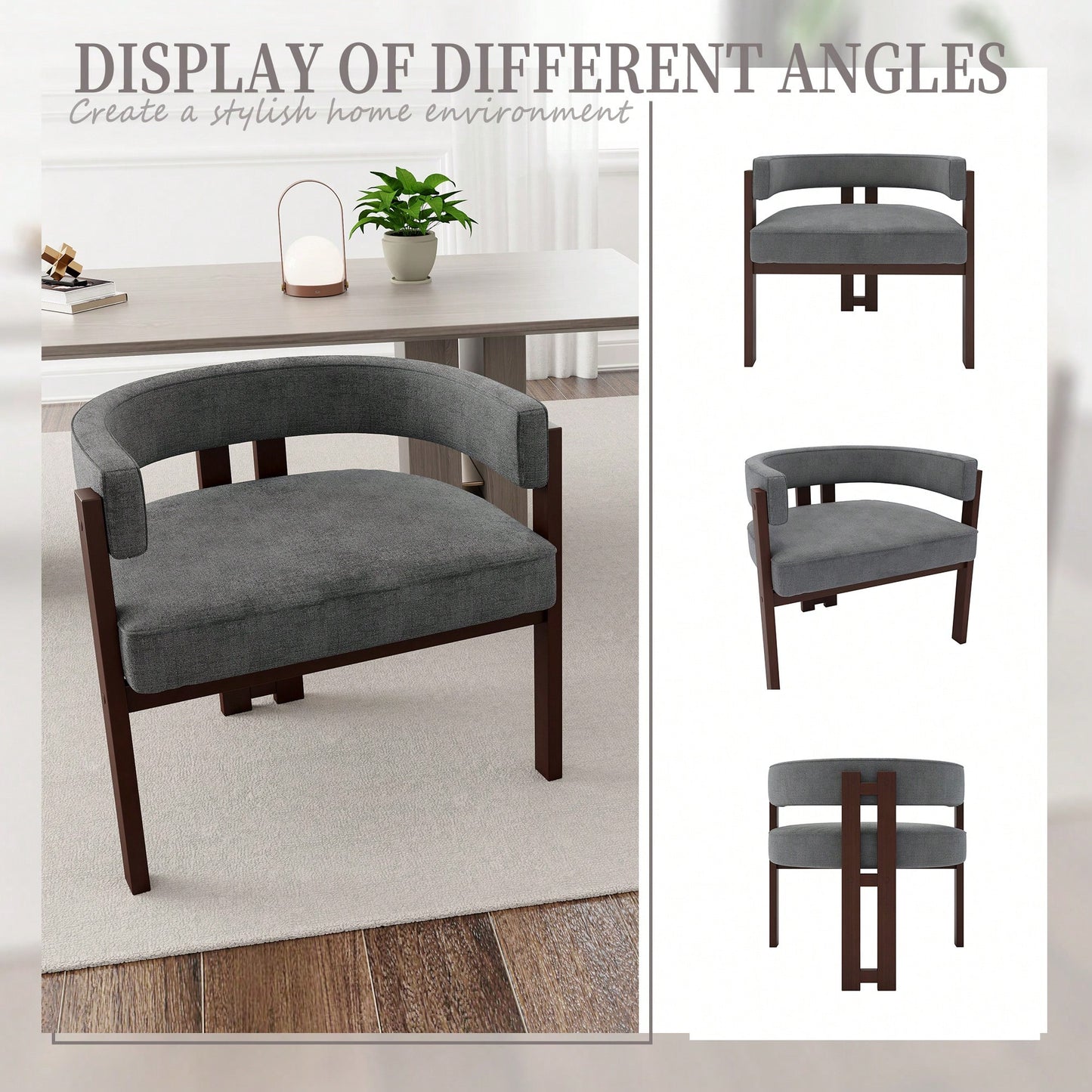 Set Of 2 Contemporary Teddy Upholstered Accent Chair With Open Back And Three Legs - Stylish Barrel Dining Chair For Living Room, Bedroom, Or Dining Room In Beige