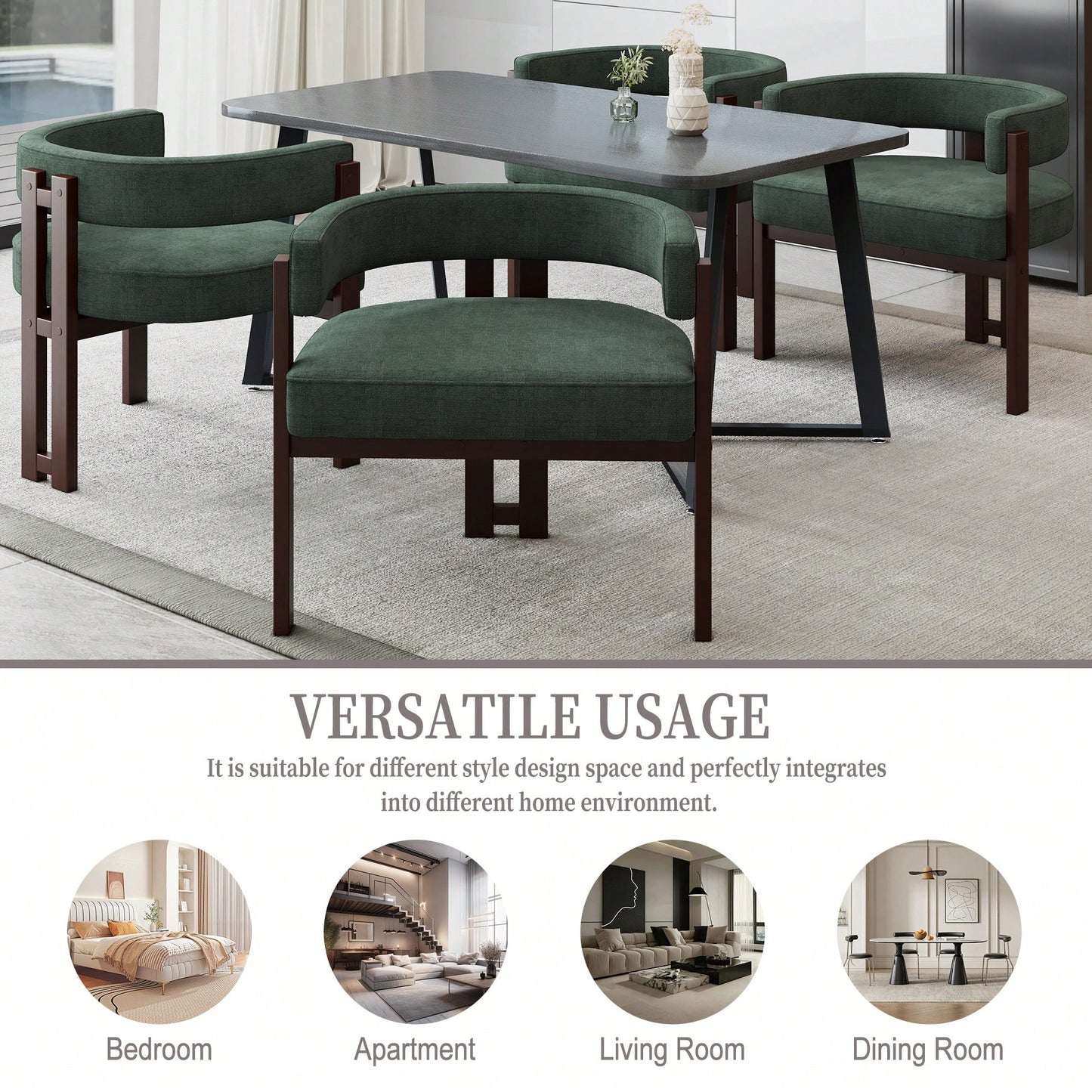 Set Of 2 Contemporary Teddy Upholstered Accent Chair With Open Back And Three Legs - Stylish Barrel Dining Chair For Living Room, Bedroom, Or Dining Room In Beige