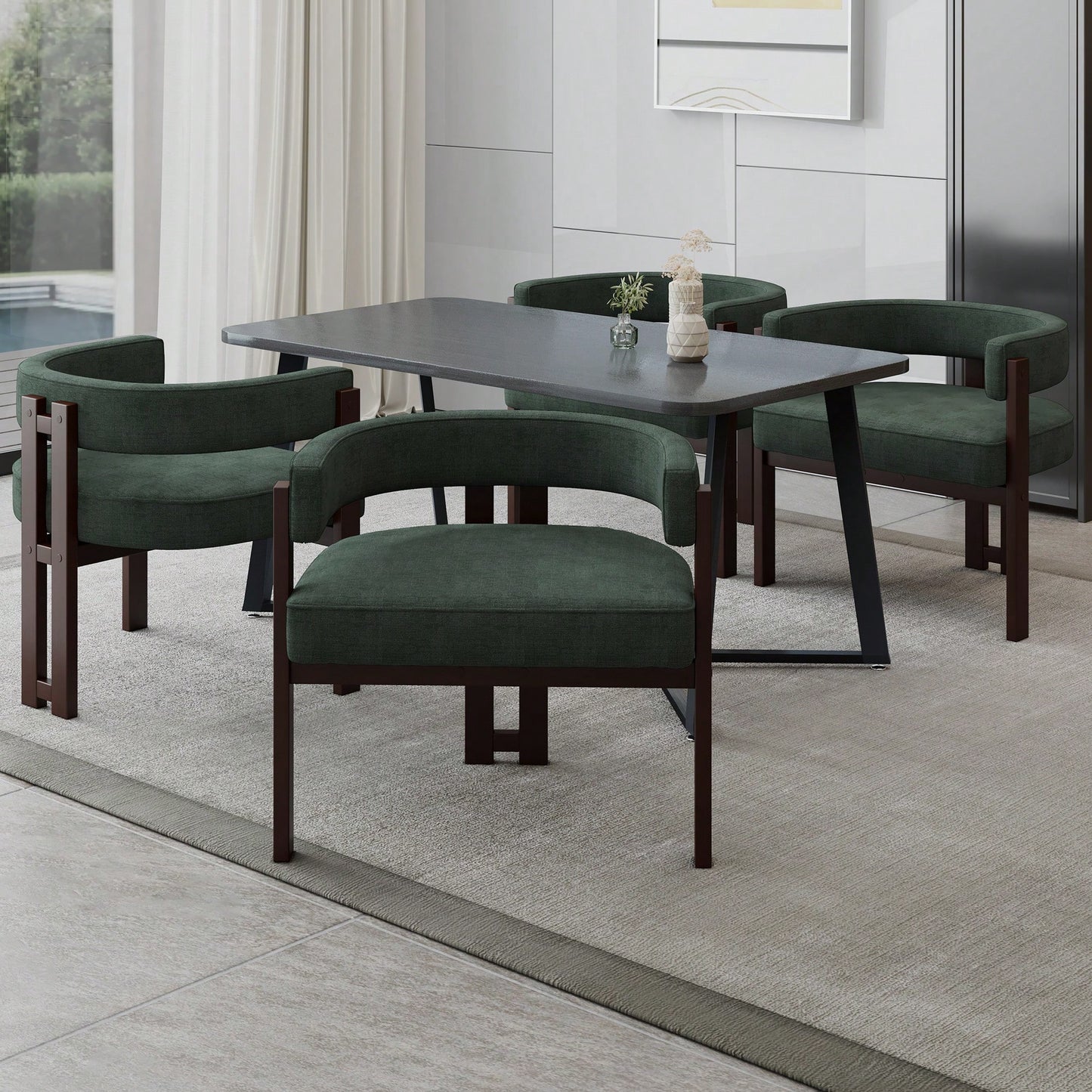 Set Of 2 Contemporary Teddy Upholstered Accent Chair With Open Back And Three Legs - Stylish Barrel Dining Chair For Living Room, Bedroom, Or Dining Room In Beige