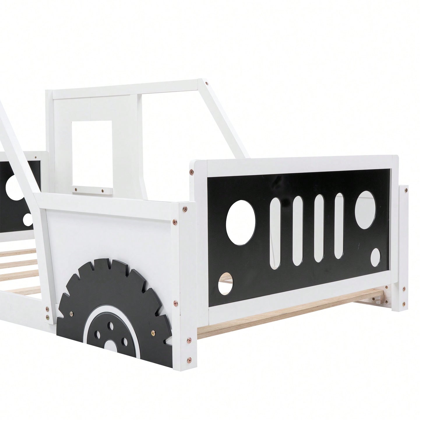 Classic Car-Inspired Twin Size Platform Bed With Wheels In Blue - Fun And Stylish Kids' Furniture