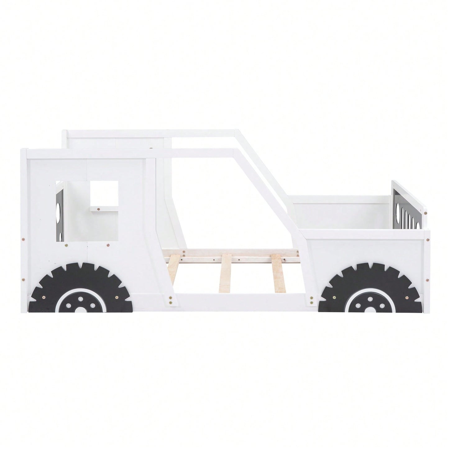 Classic Car-Inspired Twin Size Platform Bed With Wheels In Blue - Fun And Stylish Kids' Furniture