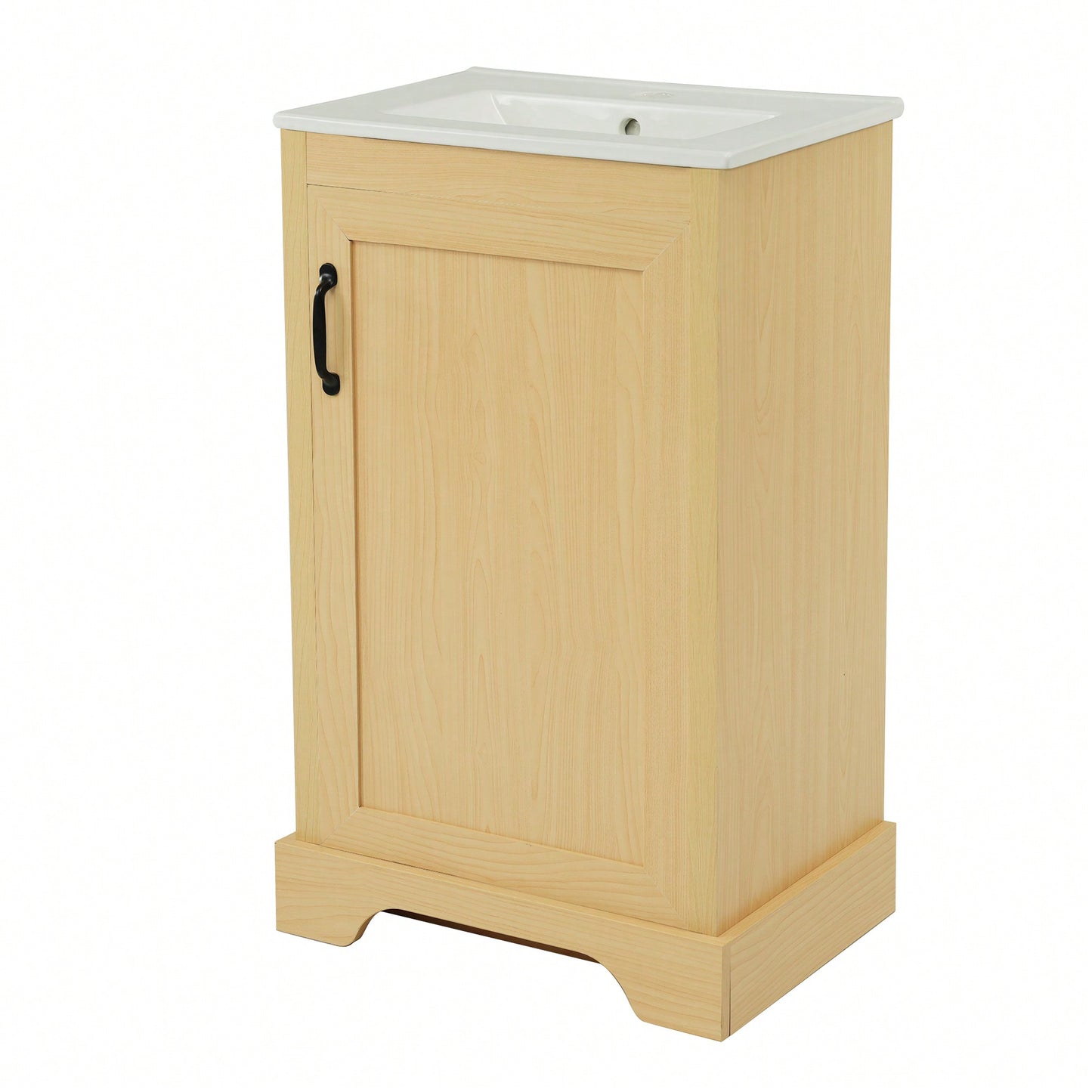 Elegant 20" Bathroom Vanity With Sink, Soft Close Doors, Storage Cabinet, Adjustable Shelves, Natural Wood Finish
