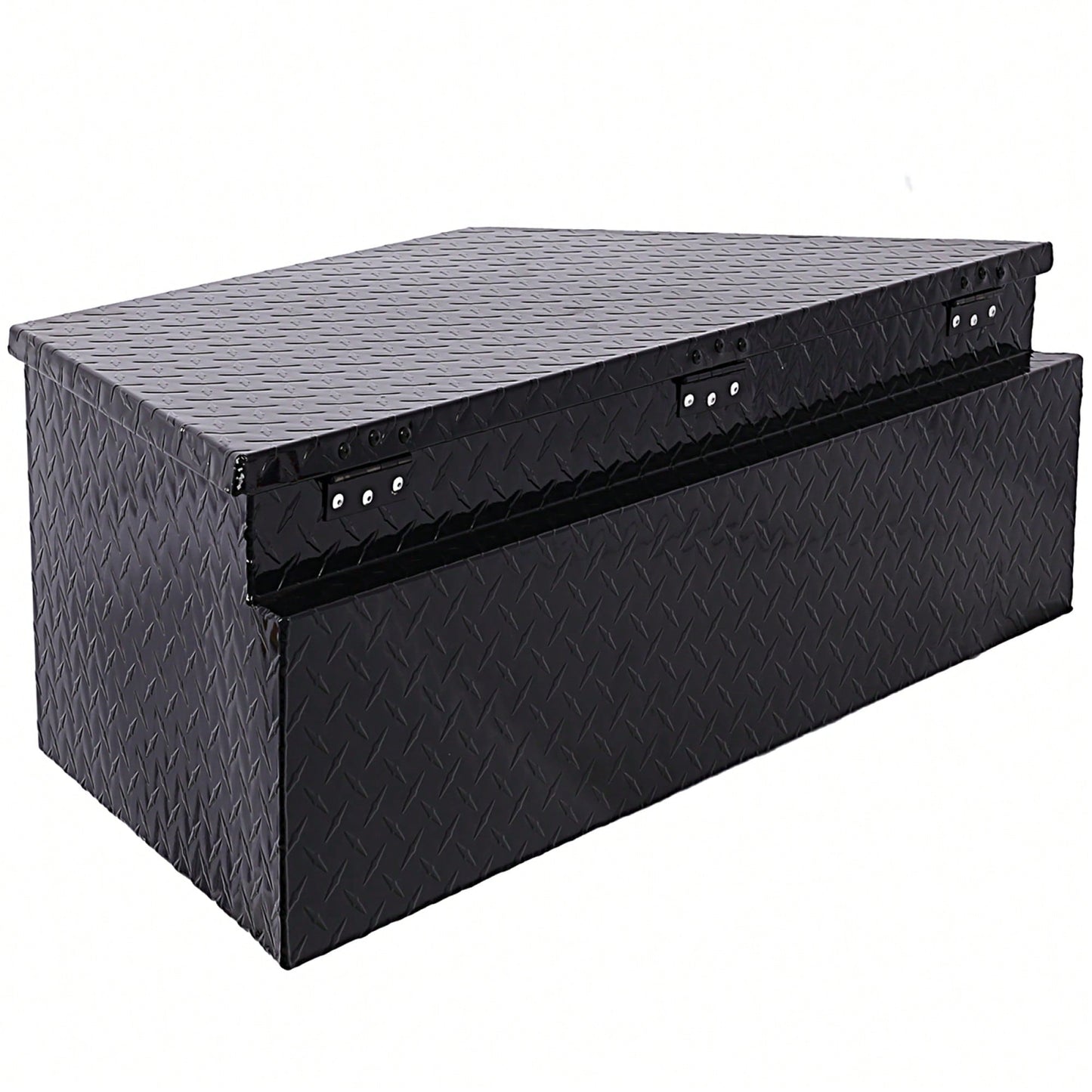 Heavy Duty 39 Inch Aluminum Tool Box For Truck Bed And Trailer Storage With Lock And Keys, Outdoor RV Organizer, Black 39x16.5x11.8 Inch