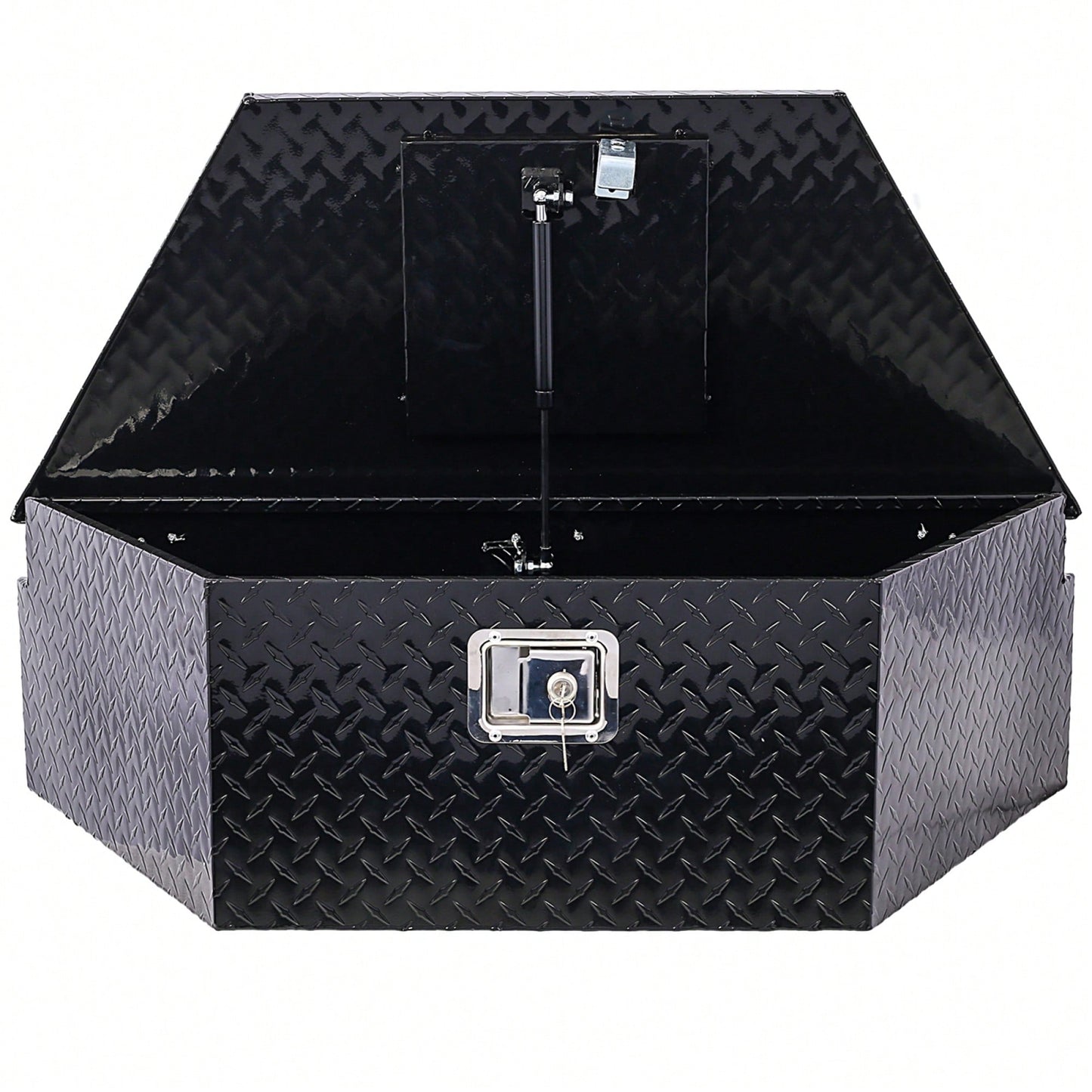 Heavy Duty 39 Inch Aluminum Tool Box For Truck Bed And Trailer Storage With Lock And Keys, Outdoor RV Organizer, Black 39x16.5x11.8 Inch
