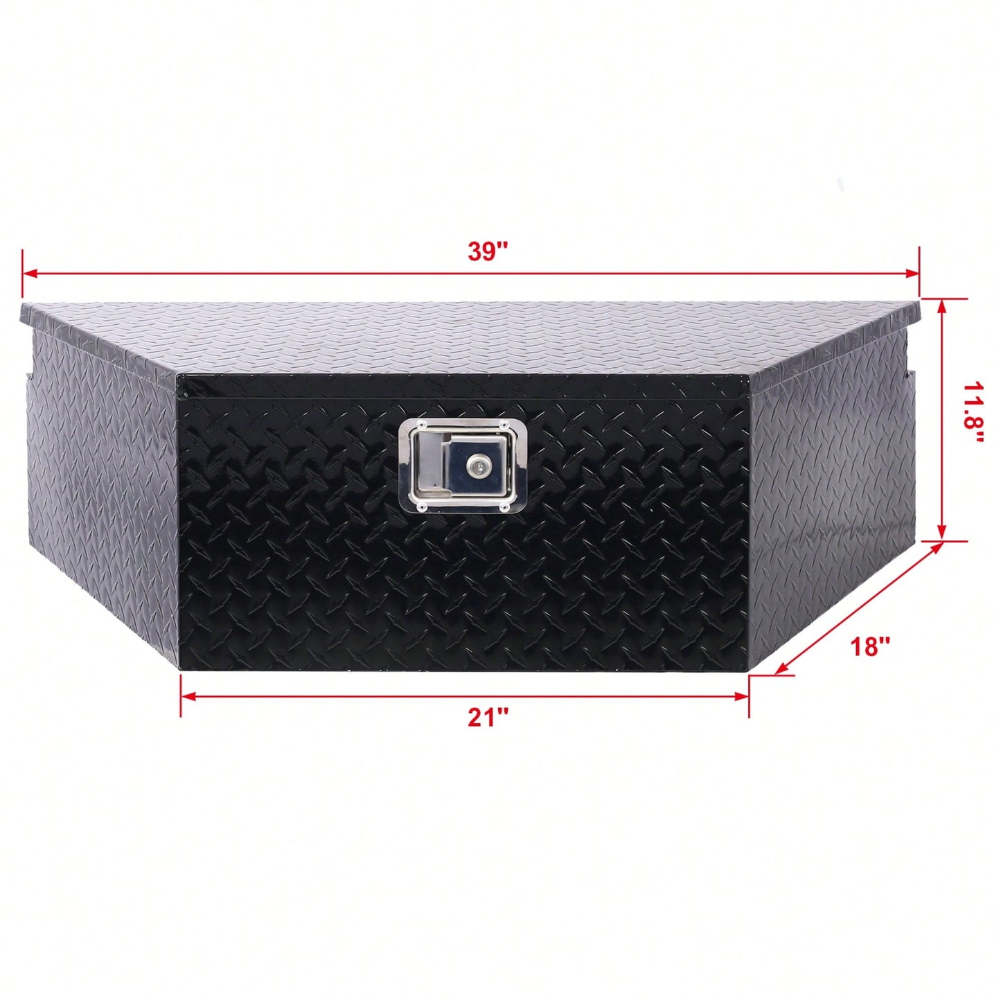 Heavy Duty 39 Inch Aluminum Tool Box For Truck Bed And Trailer Storage With Lock And Keys, Outdoor RV Organizer, Black 39x16.5x11.8 Inch