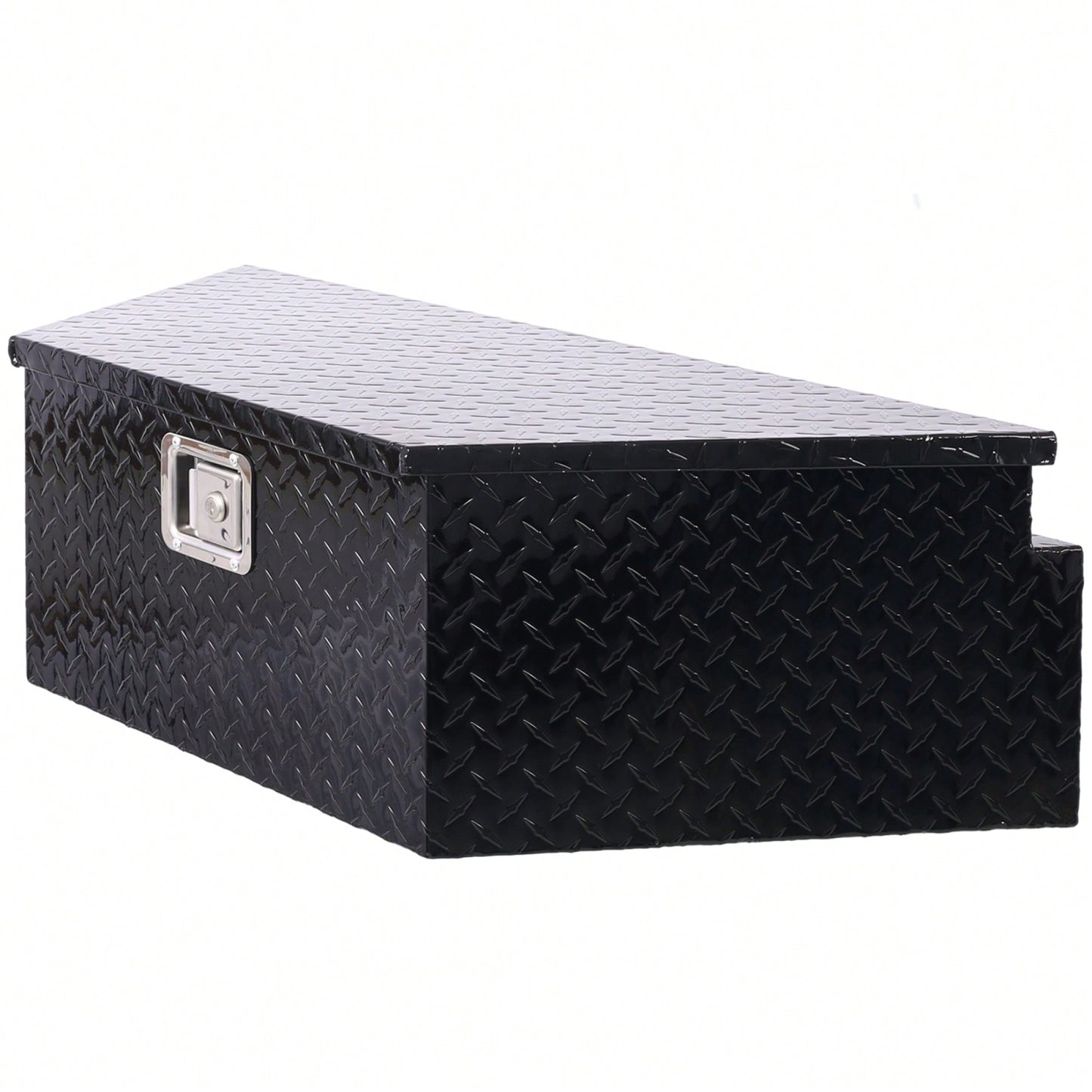 Heavy Duty 39 Inch Aluminum Tool Box For Truck Bed And Trailer Storage With Lock And Keys, Outdoor RV Organizer, Black 39x16.5x11.8 Inch