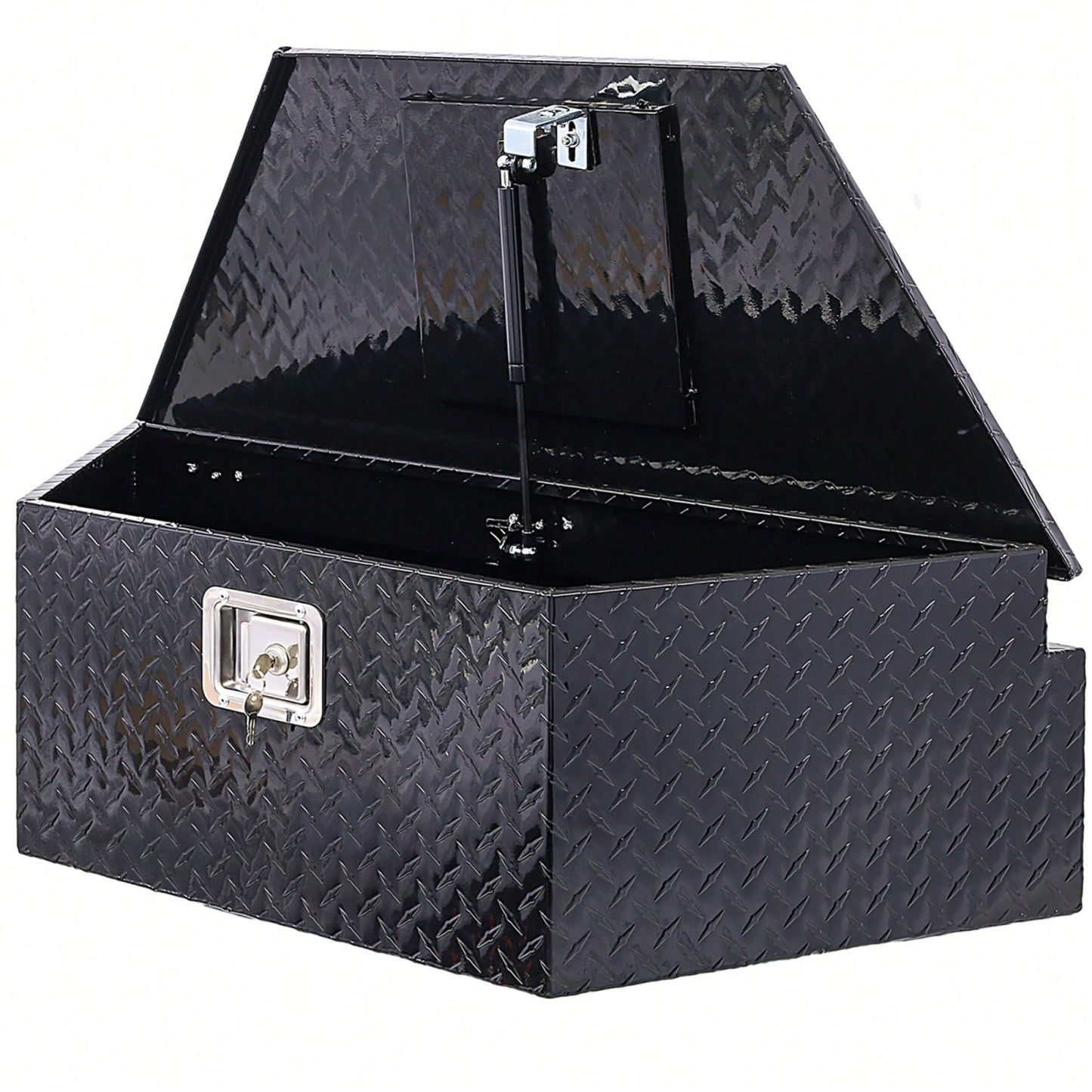 Heavy Duty 39 Inch Aluminum Tool Box For Truck Bed And Trailer Storage With Lock And Keys, Outdoor RV Organizer, Black 39x16.5x11.8 Inch