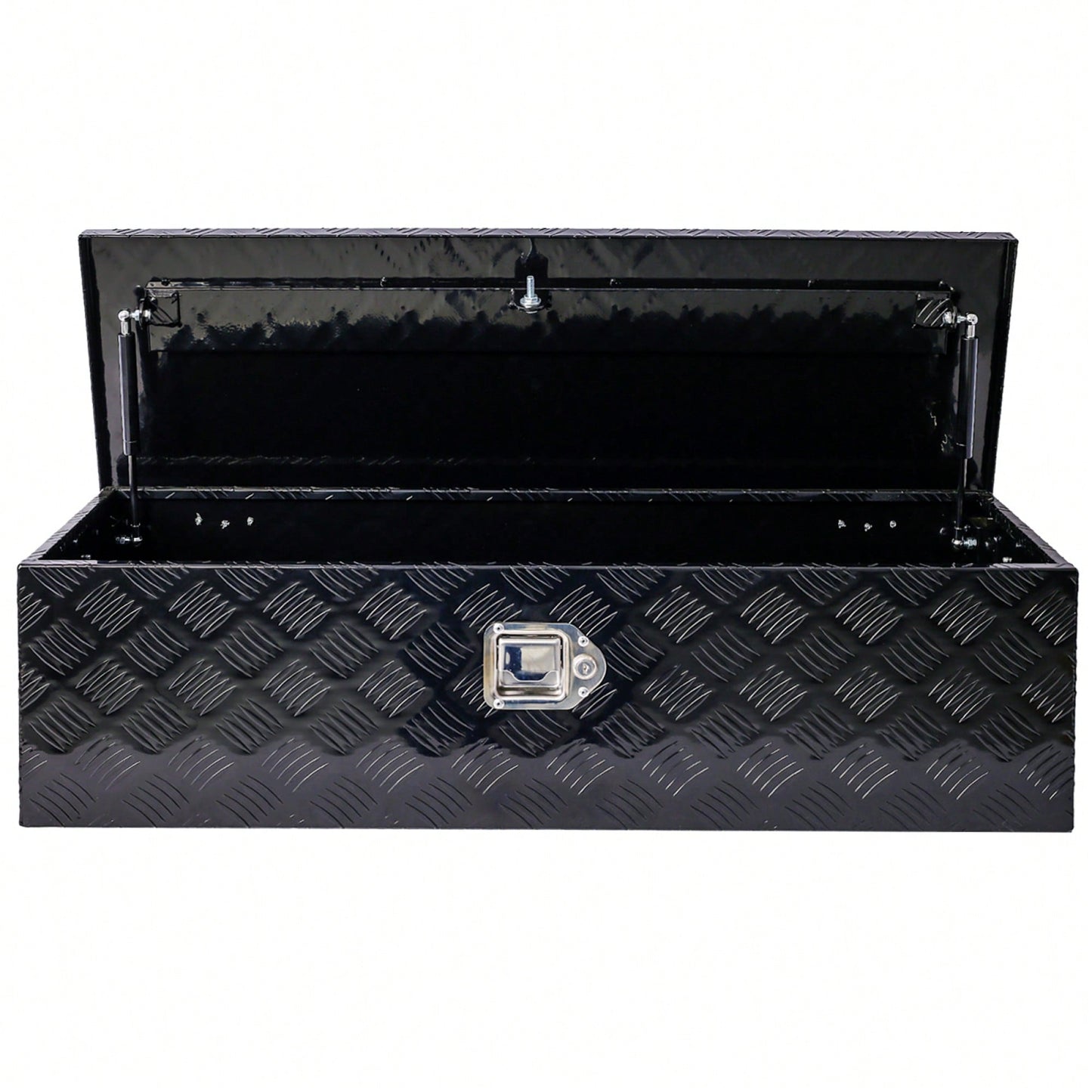 Heavy Duty 39 Inch Aluminum Tool Box For Truck Bed And Trailer Storage With Lock And Keys, Black Outdoor RV Organizer 39x13x10 Inch