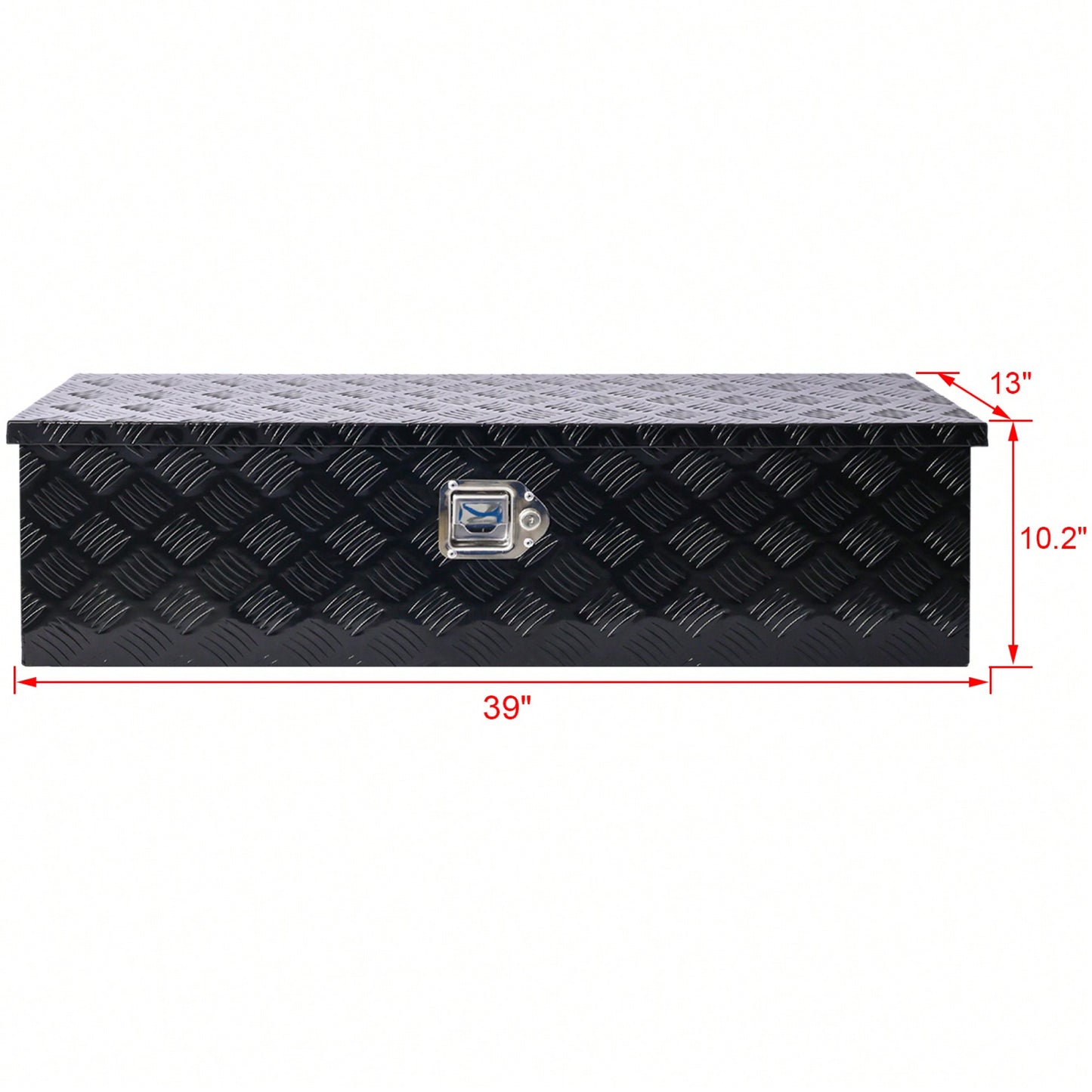 Heavy Duty 39 Inch Aluminum Tool Box For Truck Bed And Trailer Storage With Lock And Keys, Black Outdoor RV Organizer 39x13x10 Inch