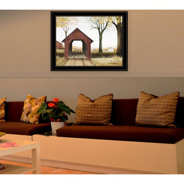 Rustic Framed Print Of Bucks County Bridge In Black Frame For Home Decor