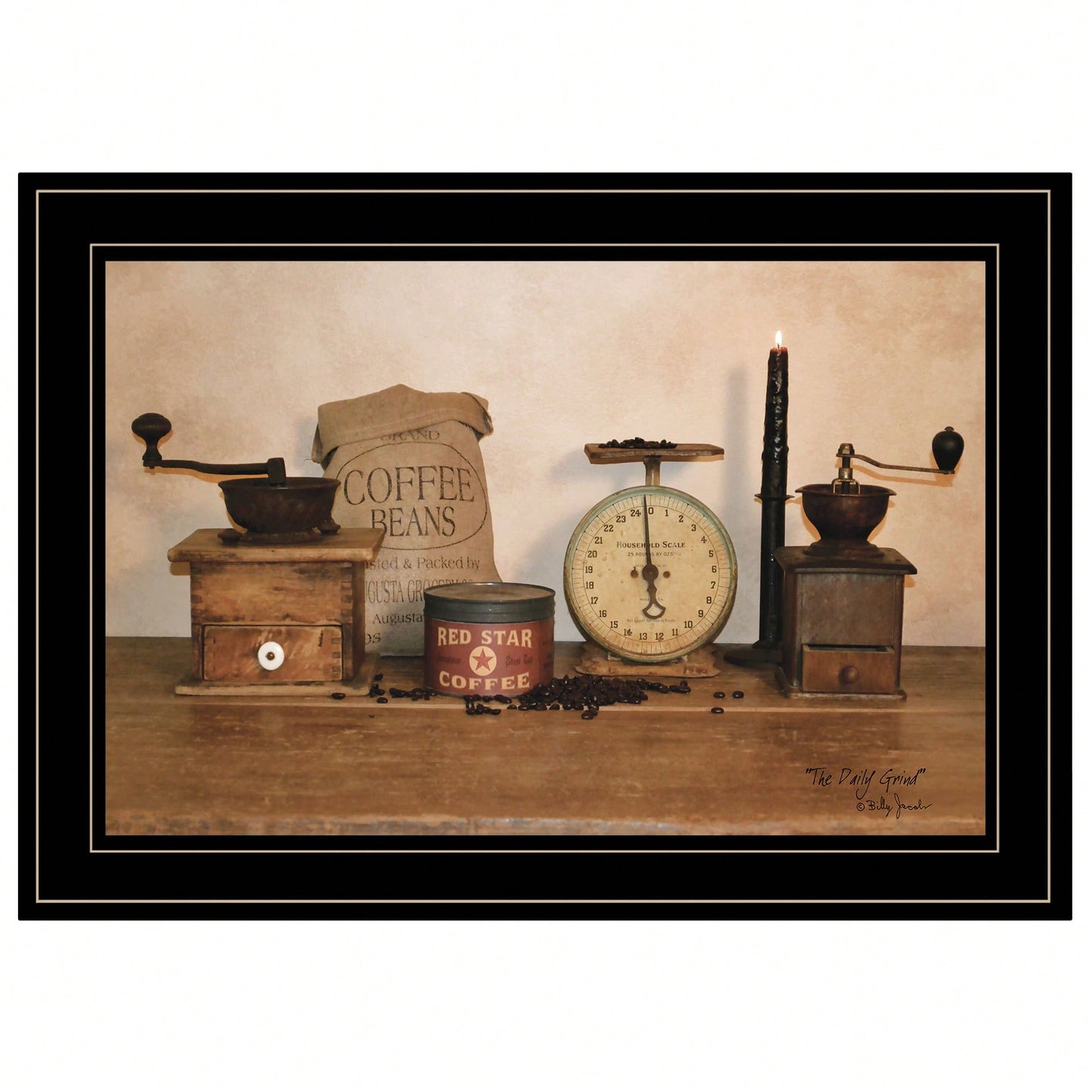 Modern Framed Wall Art "The Daily Grind" For Living Room Bedroom Farmhouse Decor By Billy Jacobs