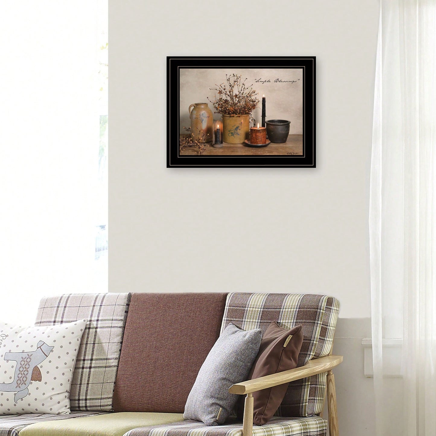 Framed Wall Art Simple Blessings Modern Home Decor For Living Room Bedroom Farmhouse Decoration